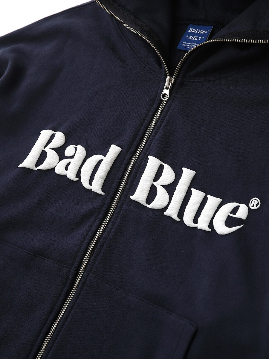 BADBLUE】Logo Pull Zip Hoodie Navy – K-NARA KOKO