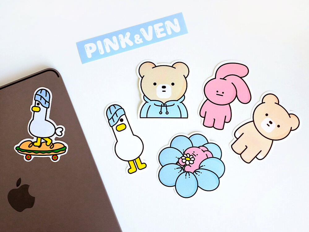 PINK&VEN】Deco sticker Ver1._Blue – K-NARA KOKO