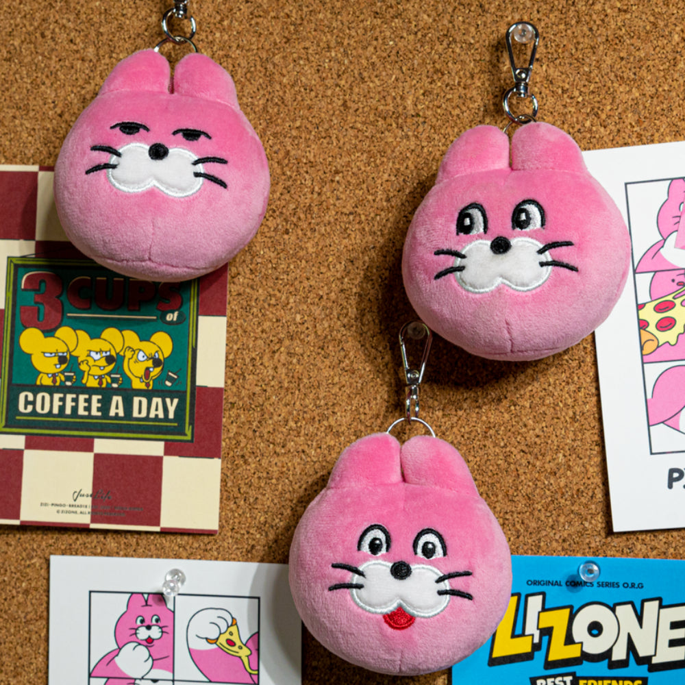 LOVELY SCRUNCHIE FACE KEYRING モモ　韓国限定 ESTHER BUNNY フェイス キーホルダー 12cm 韓国人気