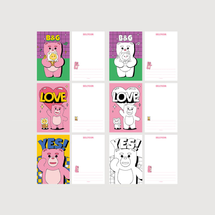 【BELLYGOM】coloring Postcard(32 pieces set)