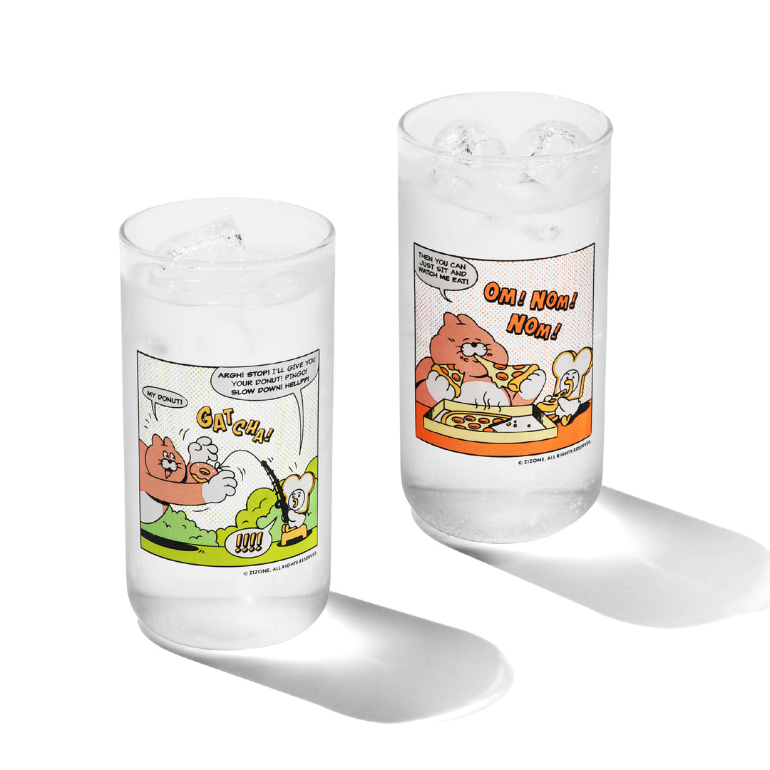 ZIZONE】HEAT RESISTANT GLASS 2P SET_CARTOON – K-NARA KOKO