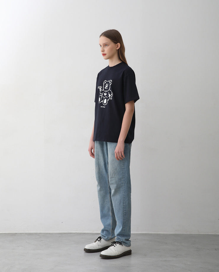 【BadBlue】BadBear Tee Navy S2