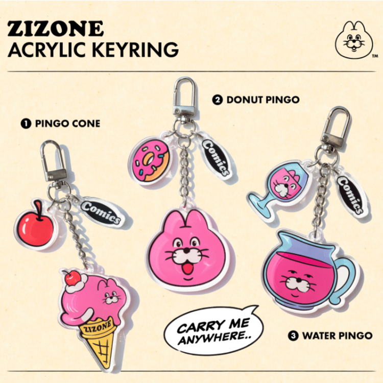 ZIZONE】ACRYLIC KEYRING_DONUT PINGO – K-NARA KOKO