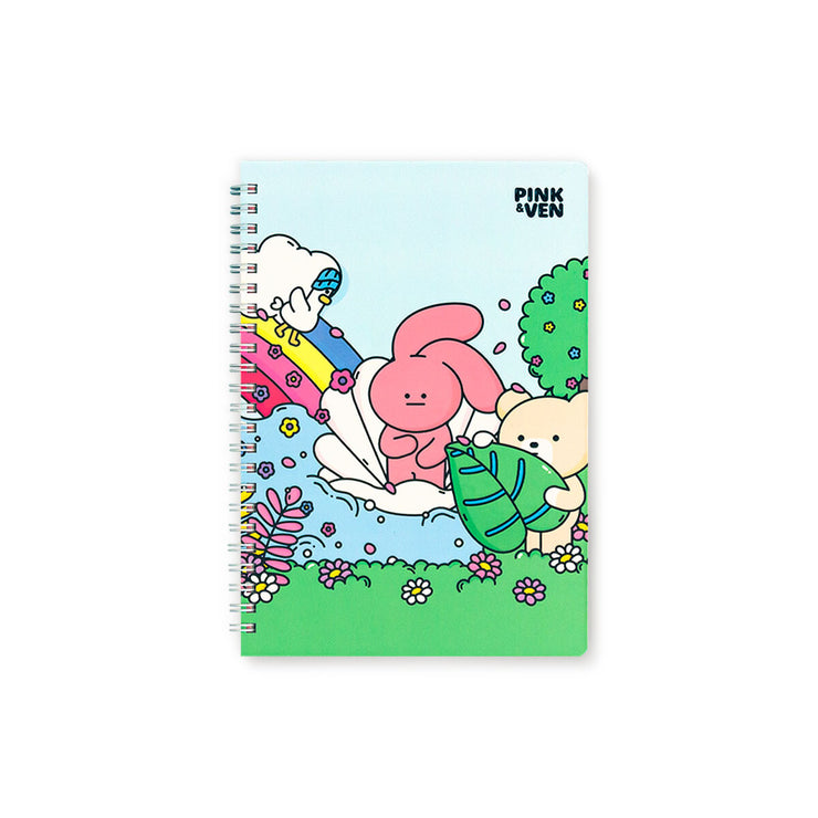 【PINK&VEN】Roaring Notebook - Rainbow Pink