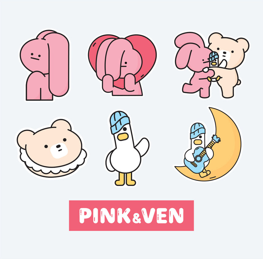 PINK&VEN】Deco sticker Ver1_Pink – K-NARA KOKO