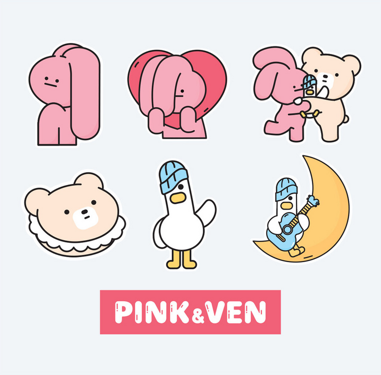 PINK&VEN】Deco sticker Ver1_Pink – K-NARA KOKO