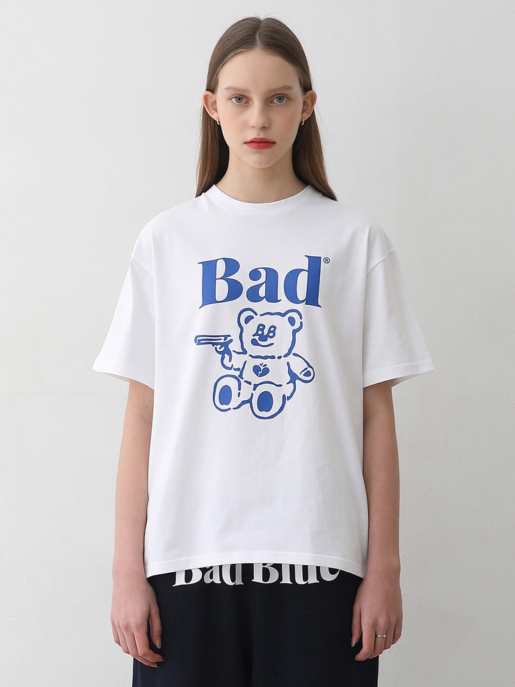 【BadBlue】BadBear Bad Tee White