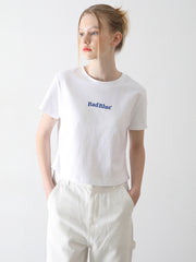 【BadBlue】Logo Crop Tee White