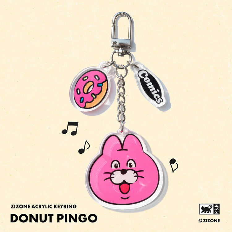ZIZONE】ACRYLIC KEYRING_DONUT PINGO – K-NARA KOKO
